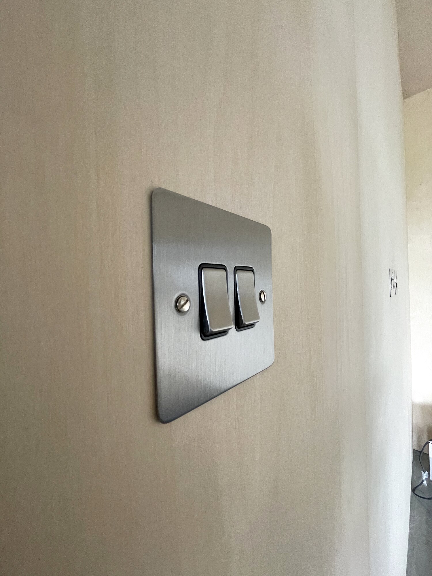 Flush-mounted light switch detail, The Birch Room