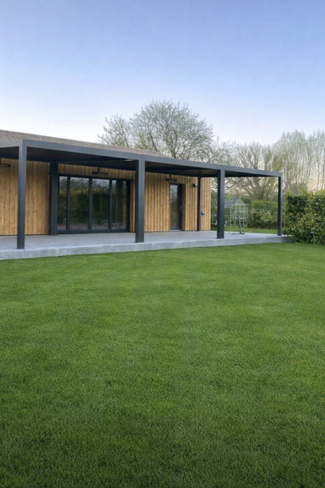 Covered pergola terrace, The Birch Room
