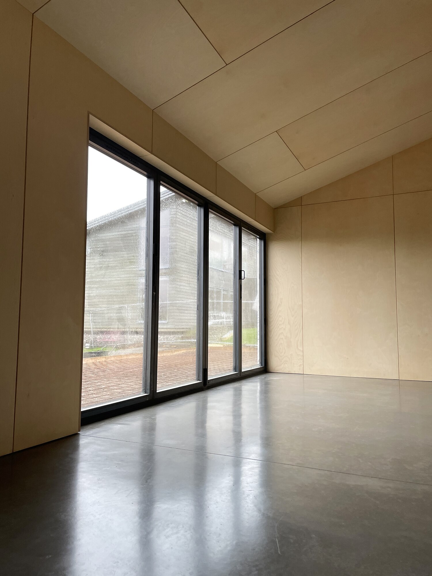 Patio doors and birch ply interior, The Birch Room