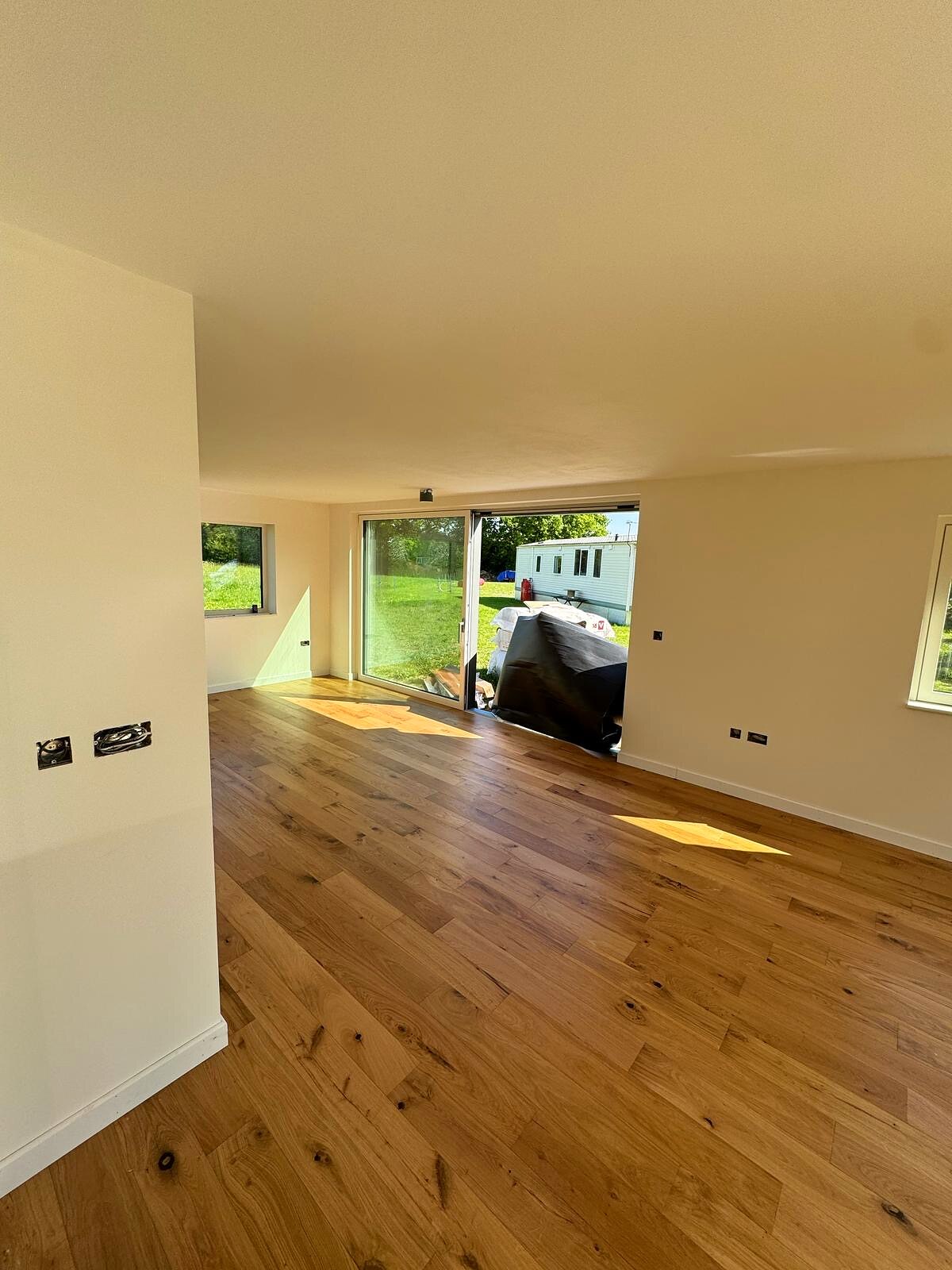 Finished engineered timber flooring, Fieldview living space