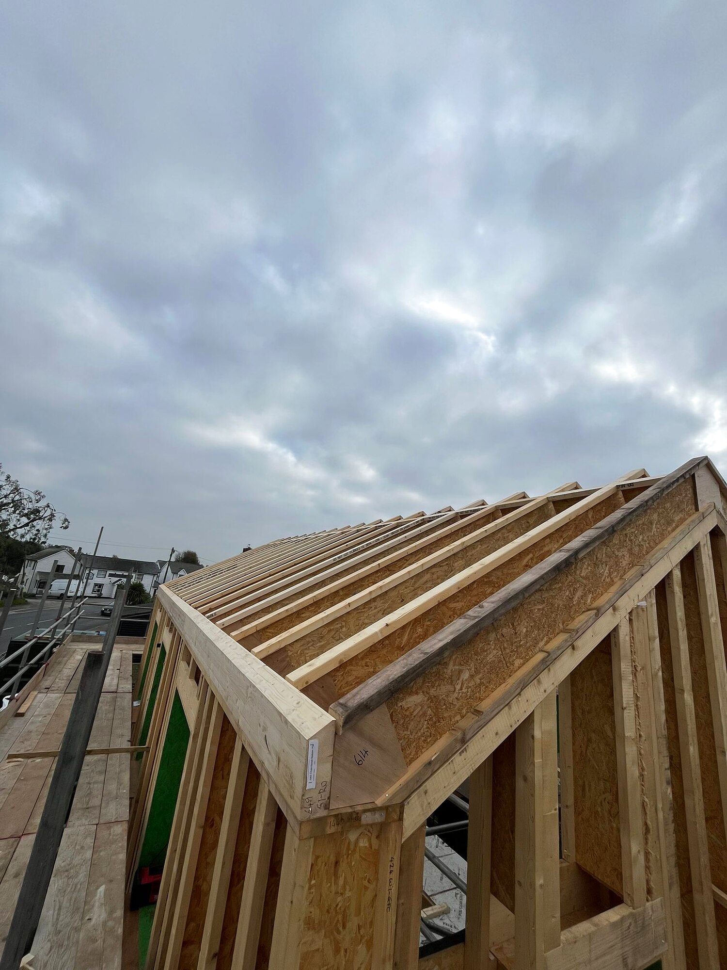 Roof rafter and breather membrane construction, The Stair House